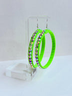 Latin dance rhinestone hoop earrings