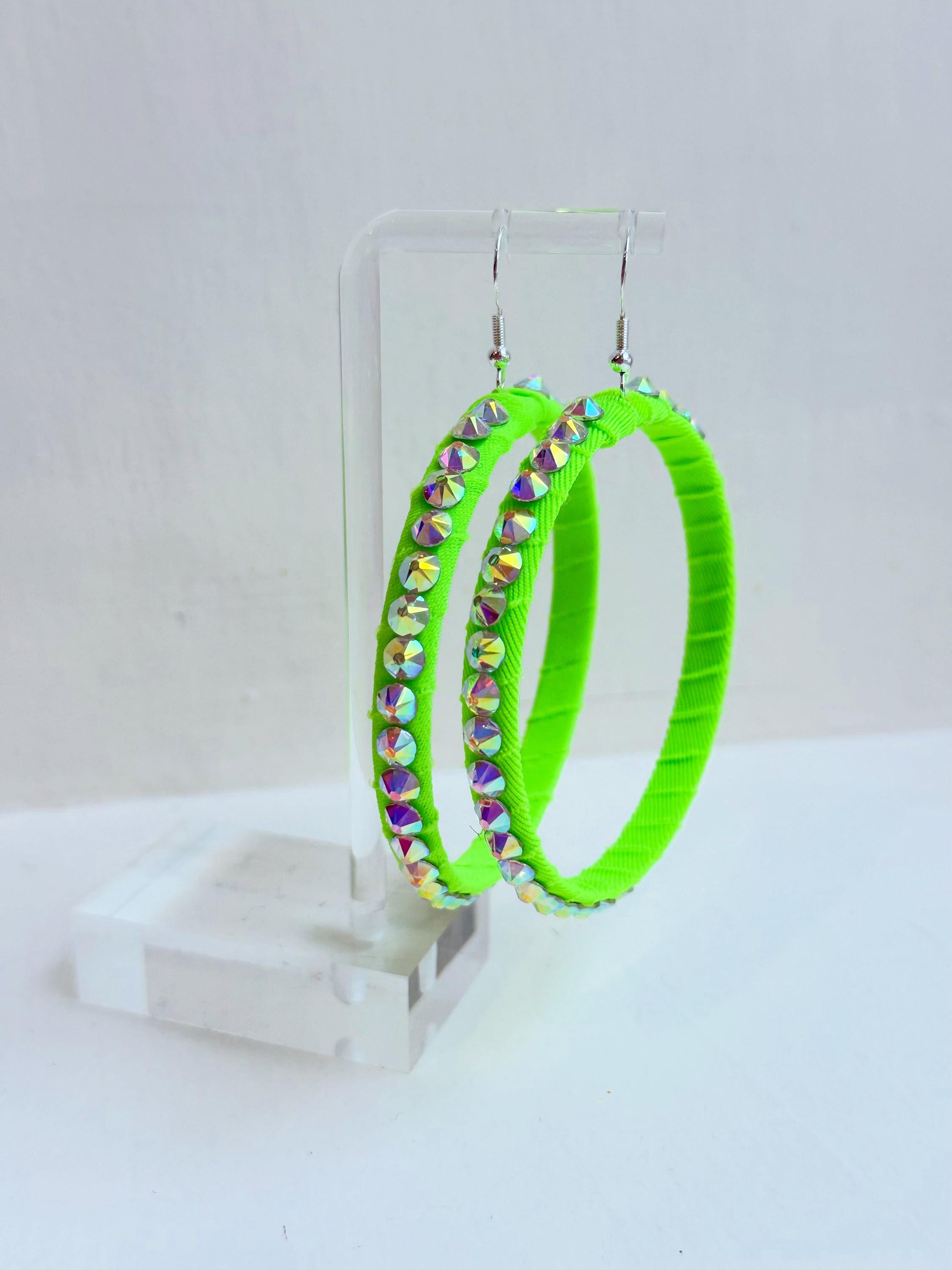 Latin dance rhinestone hoop earrings