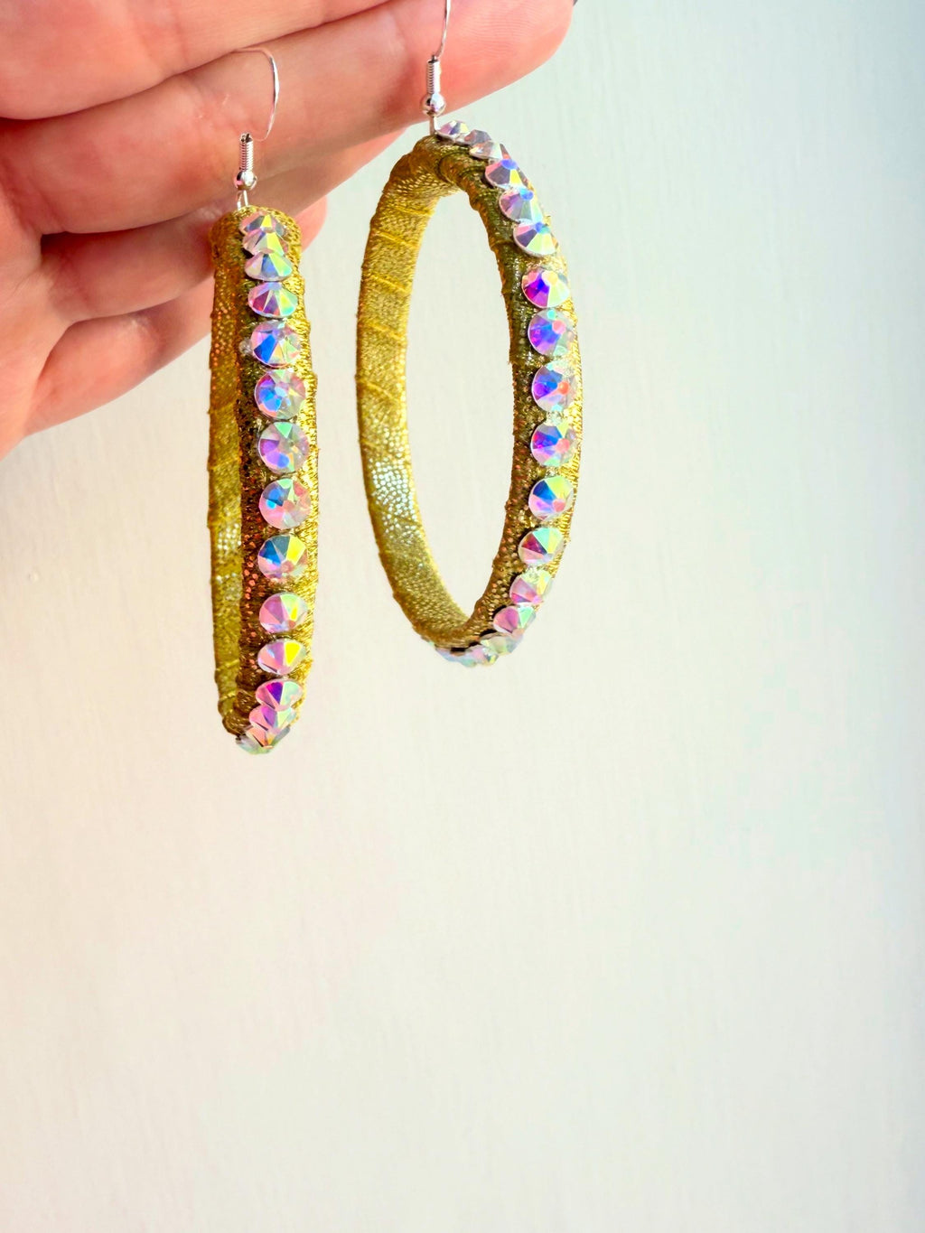Latin dance rhinestone hoop earrings