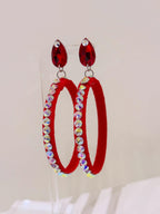 Latin dance hoop earrings with stud for dance competition