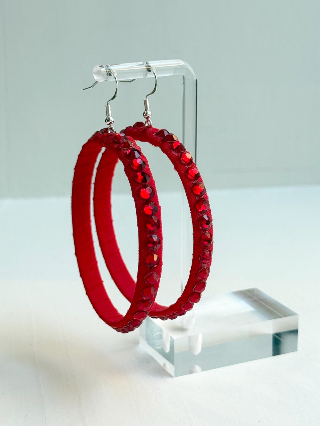 Latin dance rhinestone hoop earrings