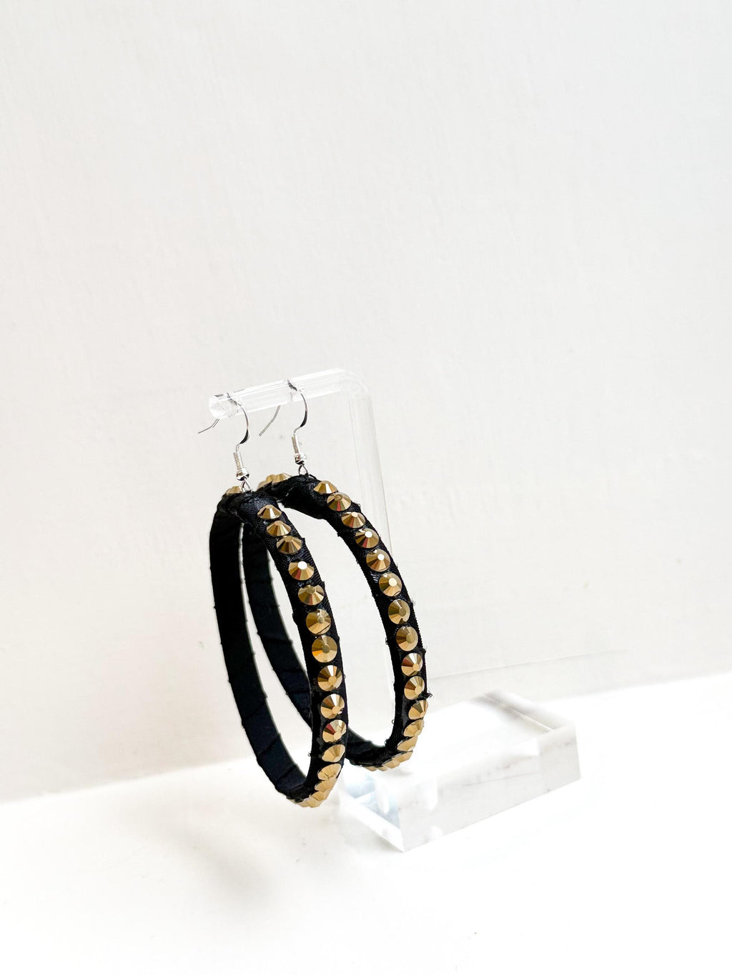Latin dance rhinestone hoop earrings