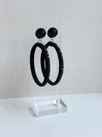 Latin dance hoop earrings with stud for dance competition