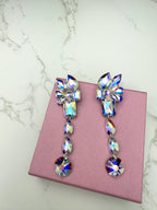 FABIEN - Large ballroom dangly earrings in Crystal AB
